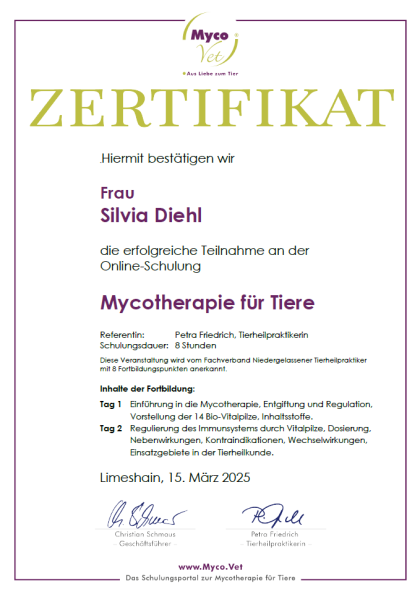 Mycotherapie für Tiere